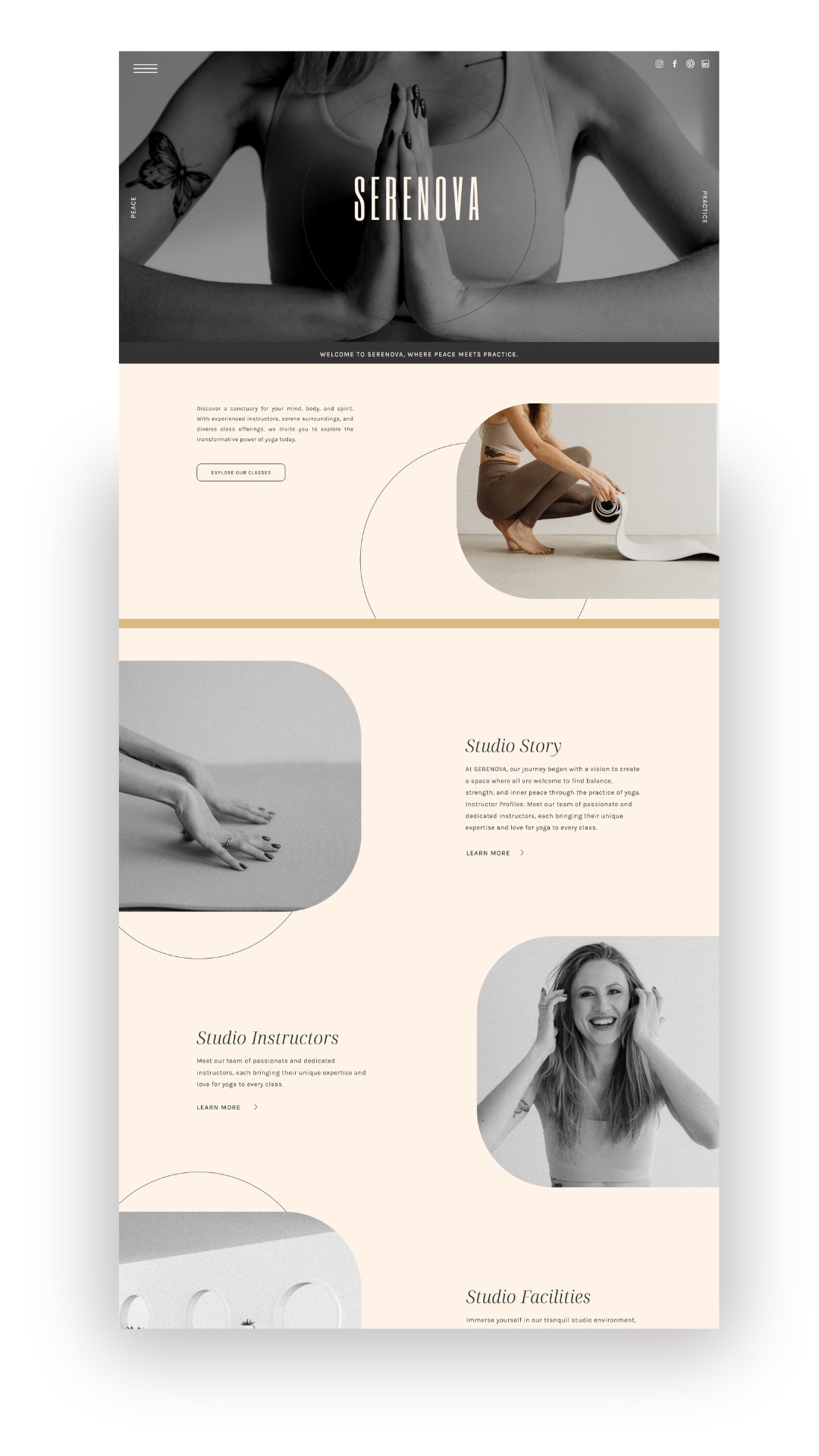 Serenova Showit website Template-flatlay