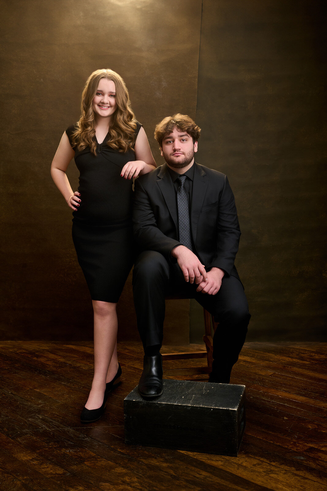 Stylish Family Portrait of a Woman and Man in Formal Attire-63