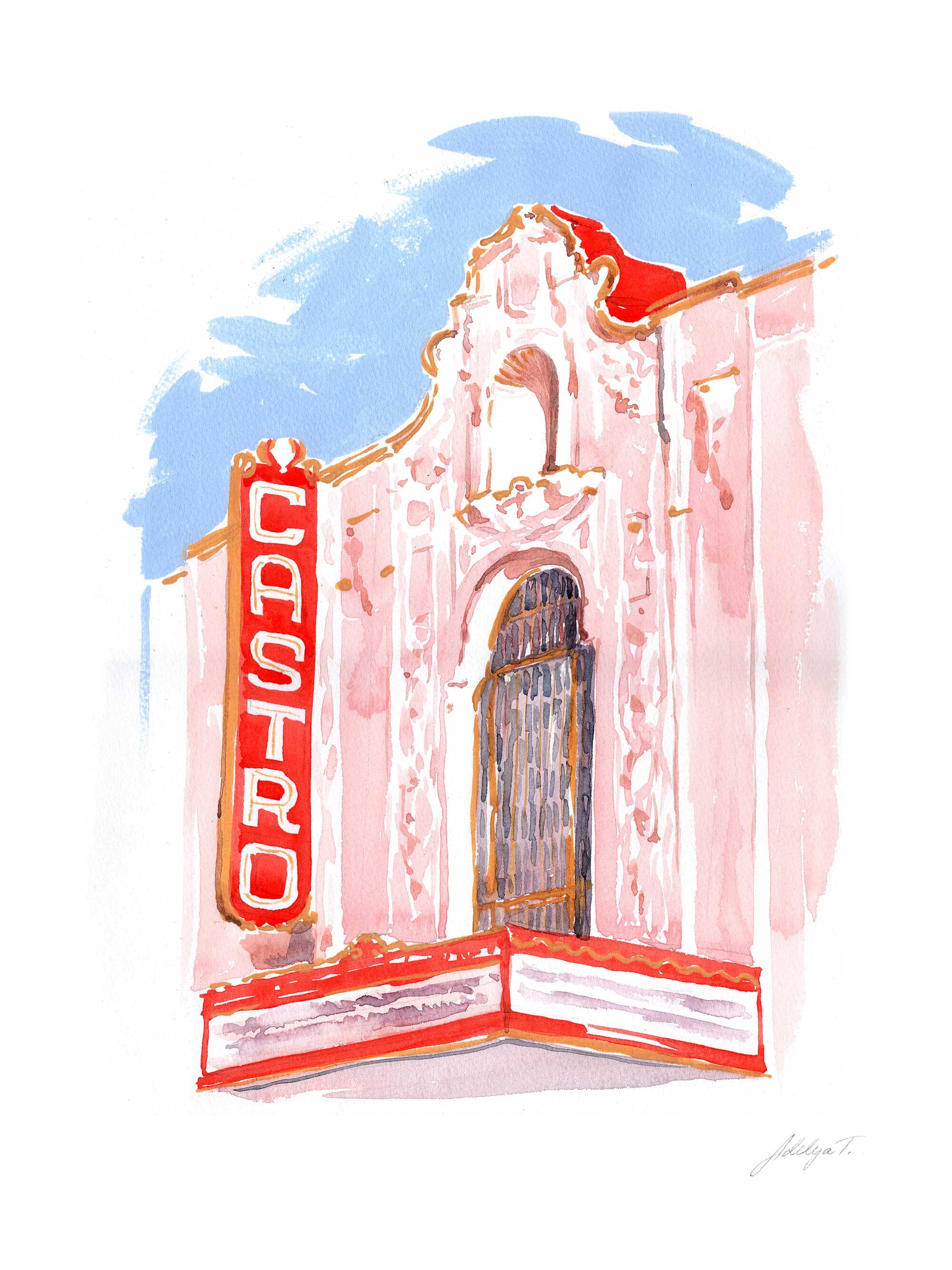 2_Adelya-Tumasyeva_The-Castro-Theater-watercolor-artwork
