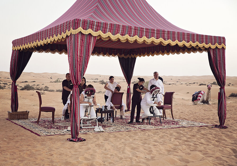 Luxury Destination Birthday Planner Dubai -massage in desert