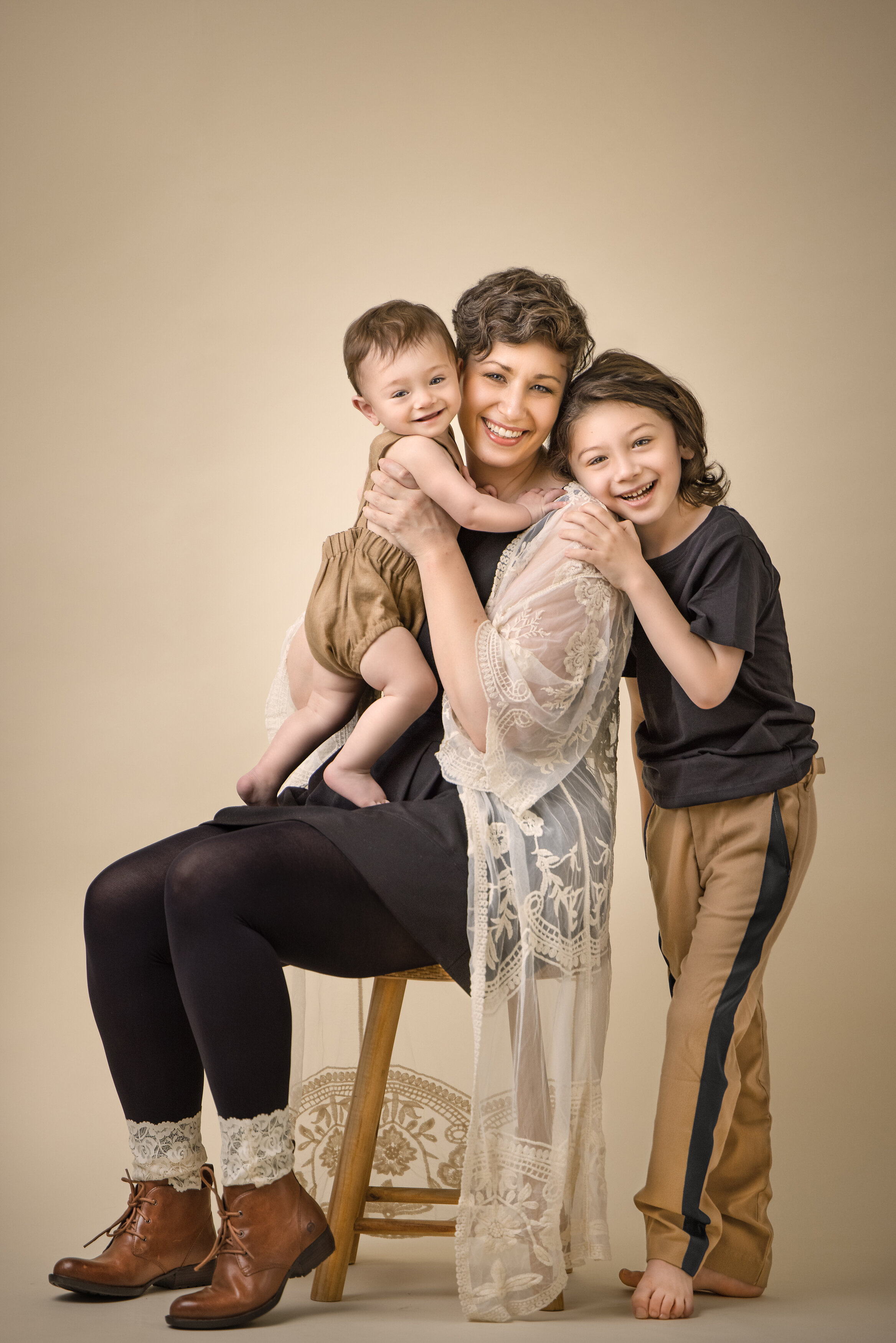 family smiles during family photography portrait session in Princeton, New Jersey