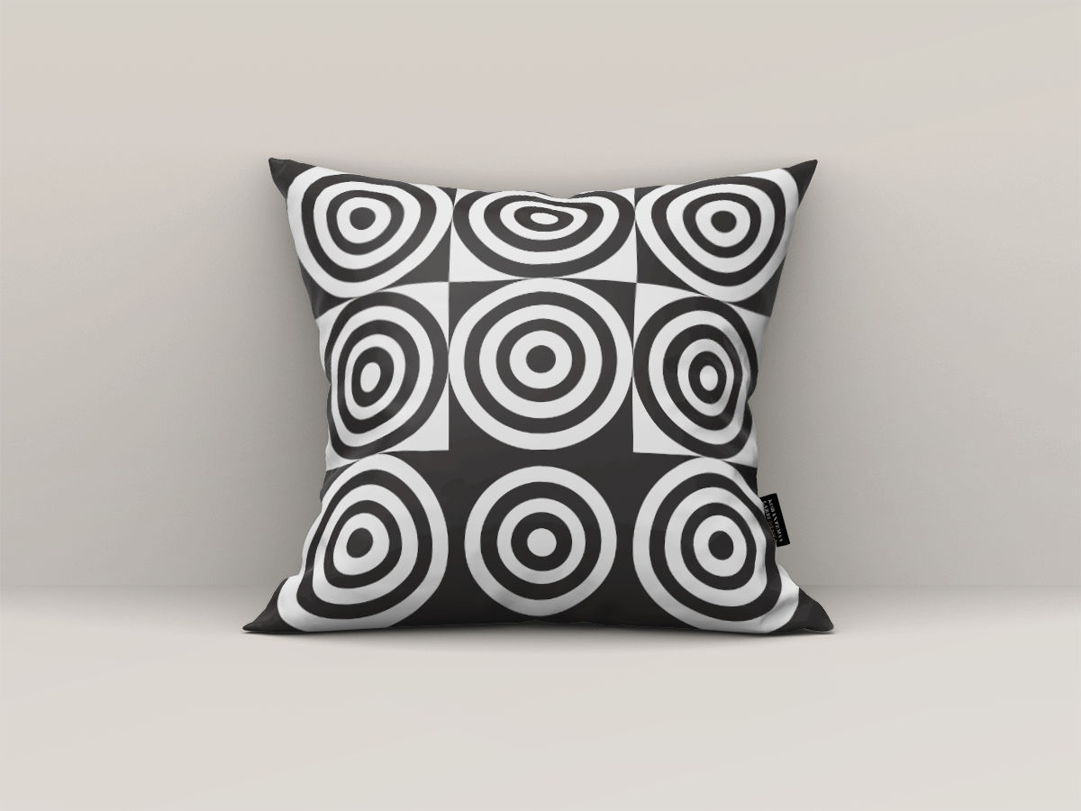 Pillow Mockup - Black&White Geometrix II - Korantemaa Larbi Design