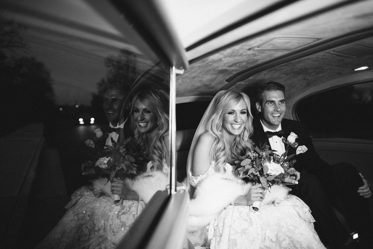 the shadowbrook at shrewsbury dramatic black and white photography happy wedding love limo bride groom