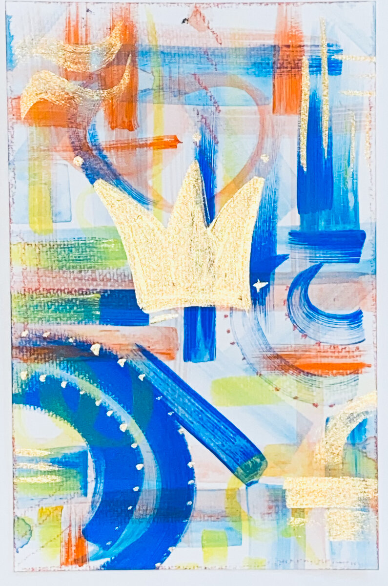 Gold crown abstract art