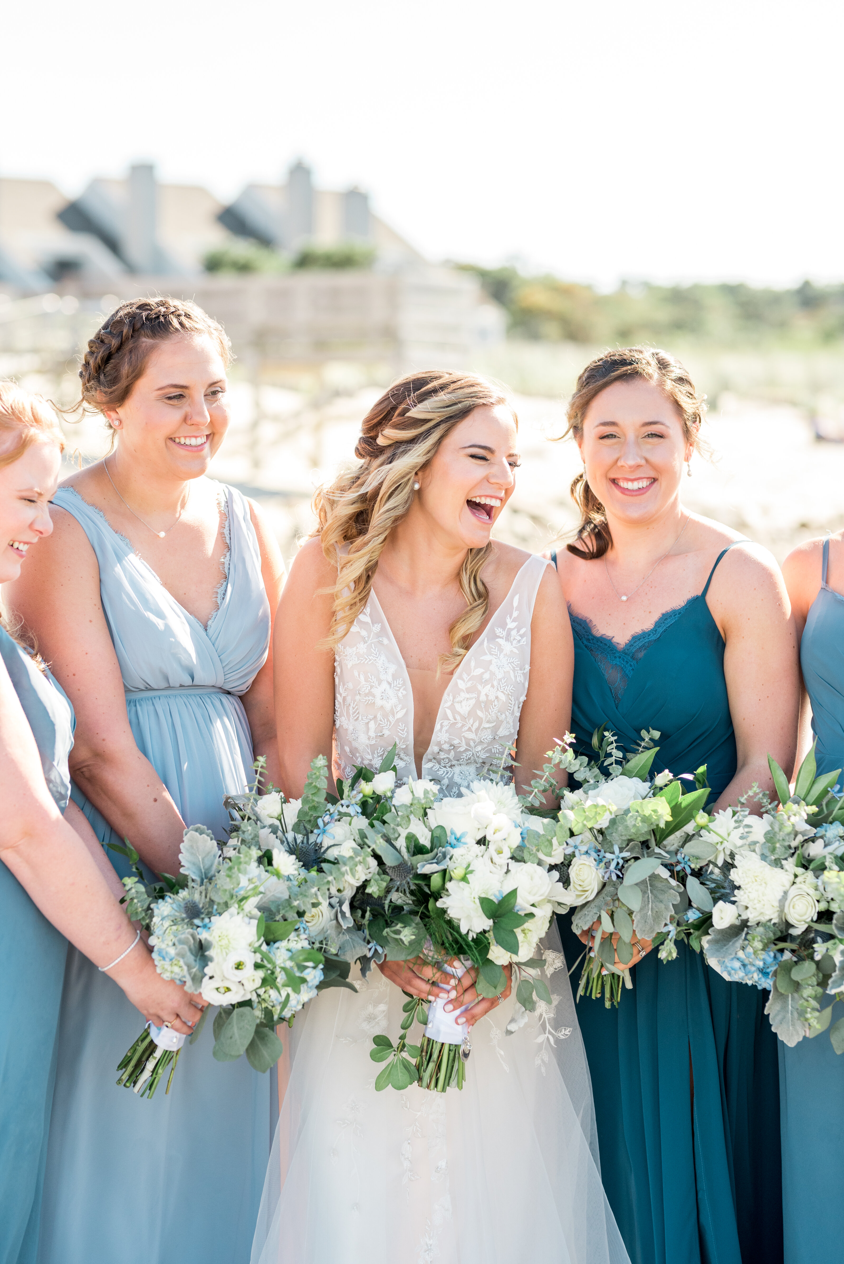 Blue Beach Bridal Party Dresses