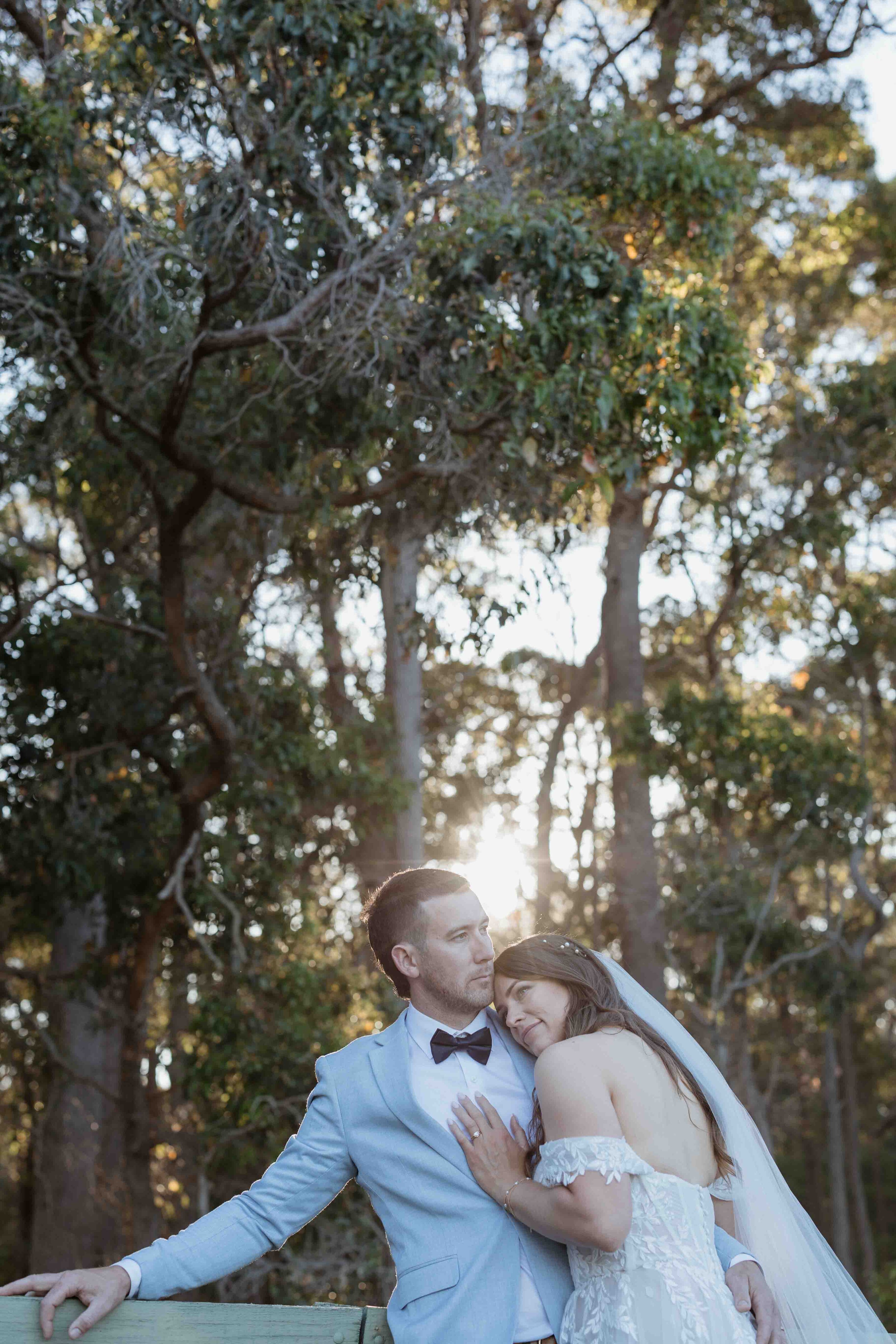 Romantic sunset wedding portrait in Perth