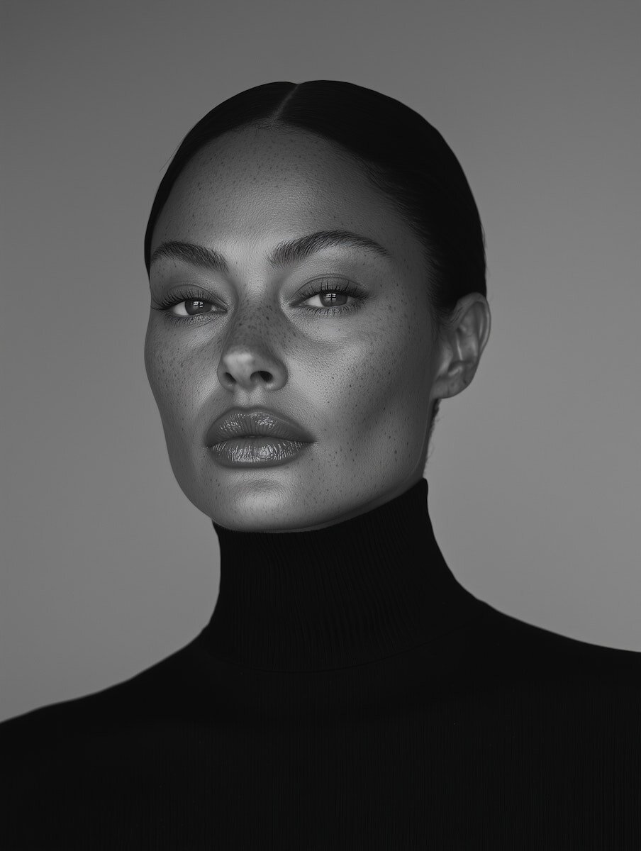 Close-up Portrait in Black Turtleneck