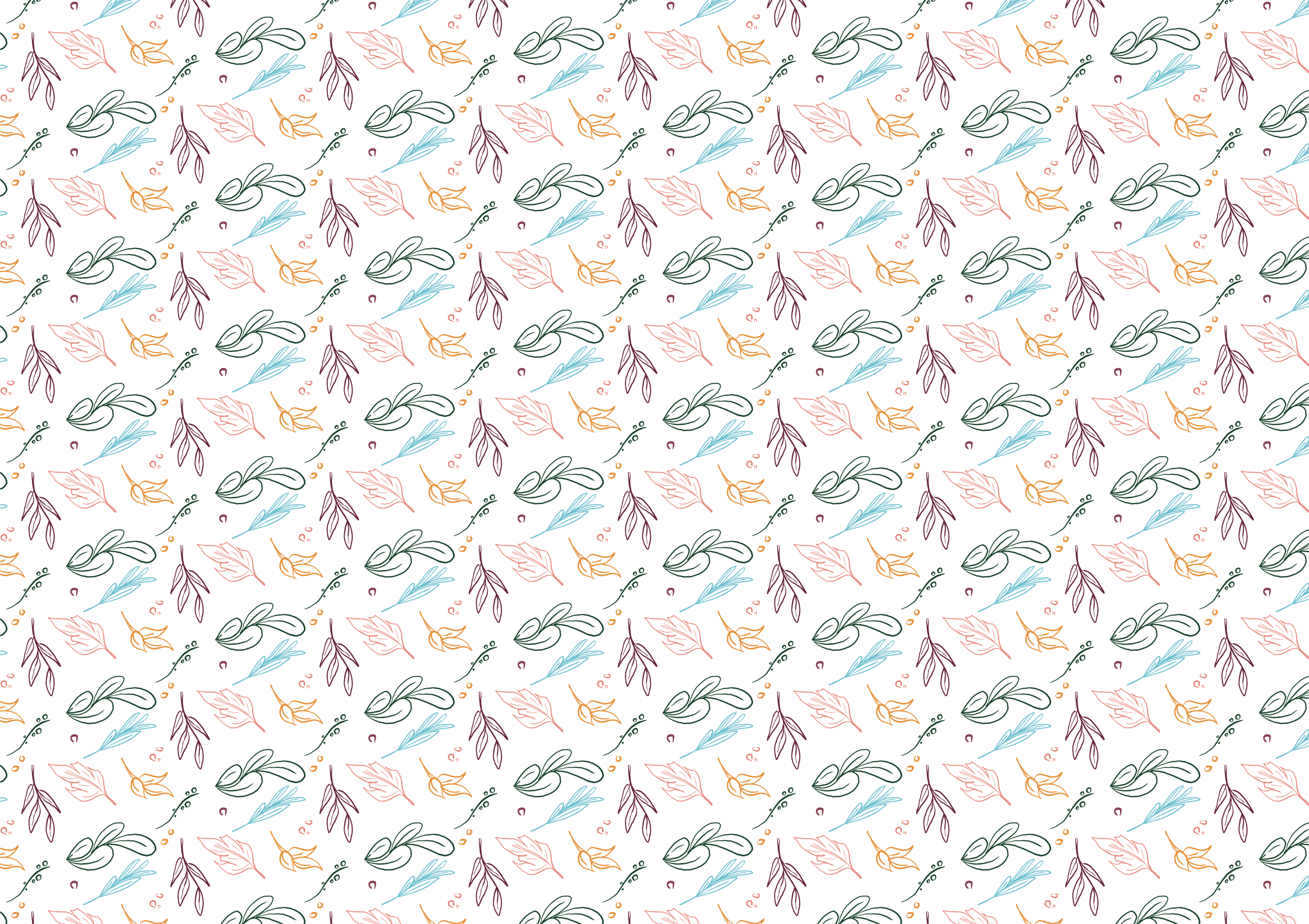 leaves and flowers pattern