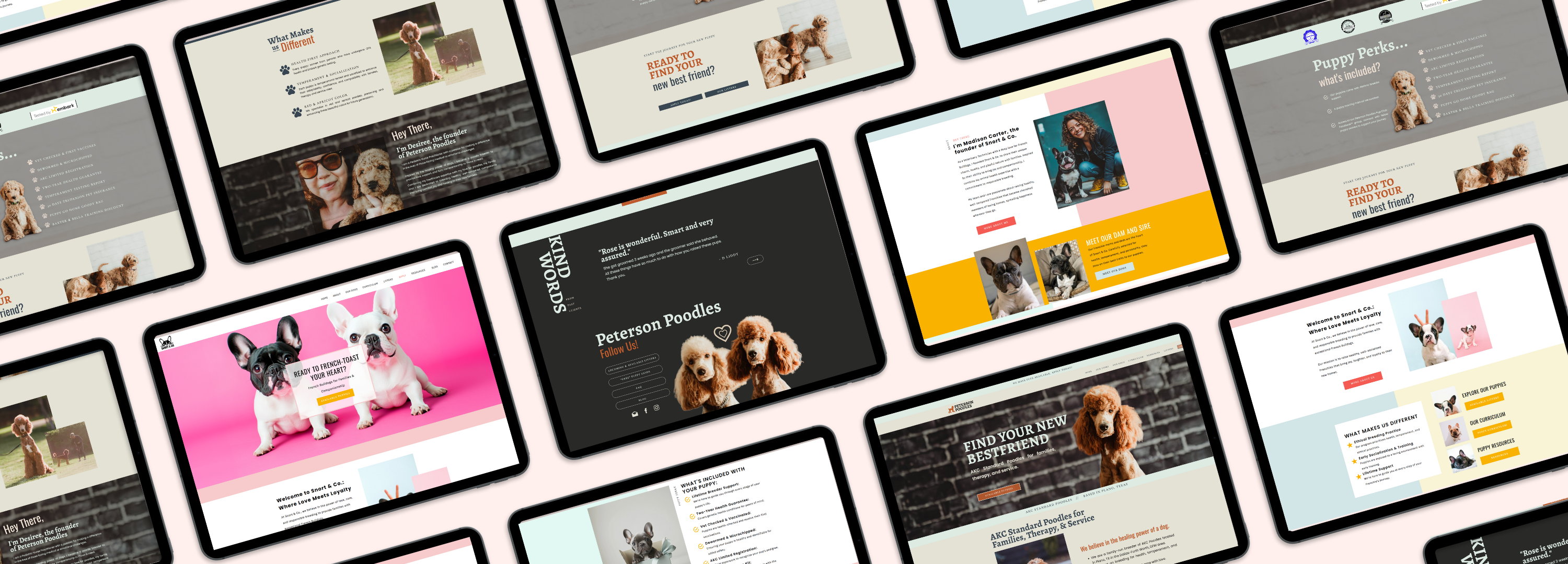 Boss Breeders website templates on computer screen mock ups