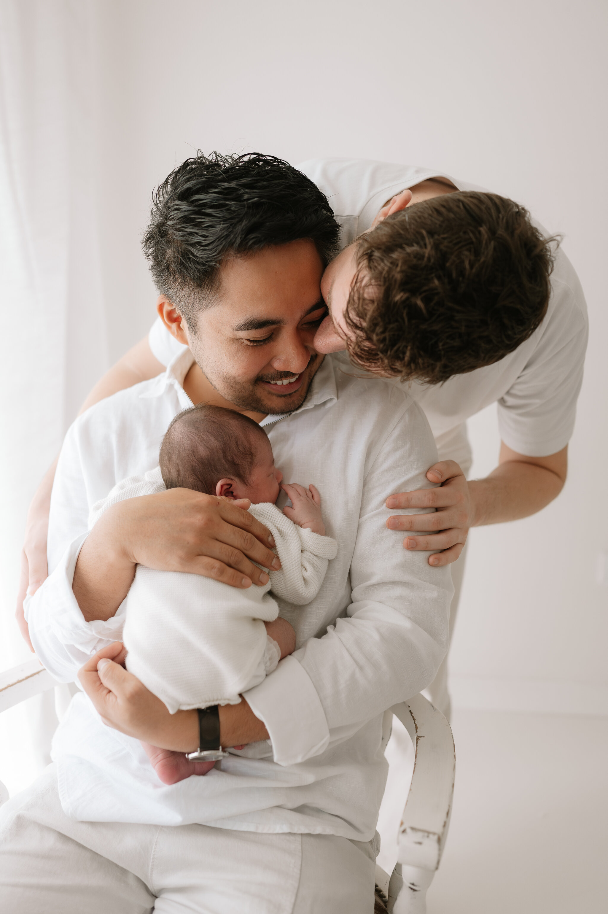 newborn baby boy with two dads at york studio, yorkshire-157