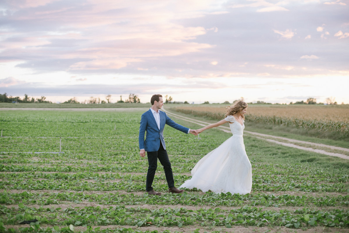sunset natural wedding PA love open field farm rustic chic