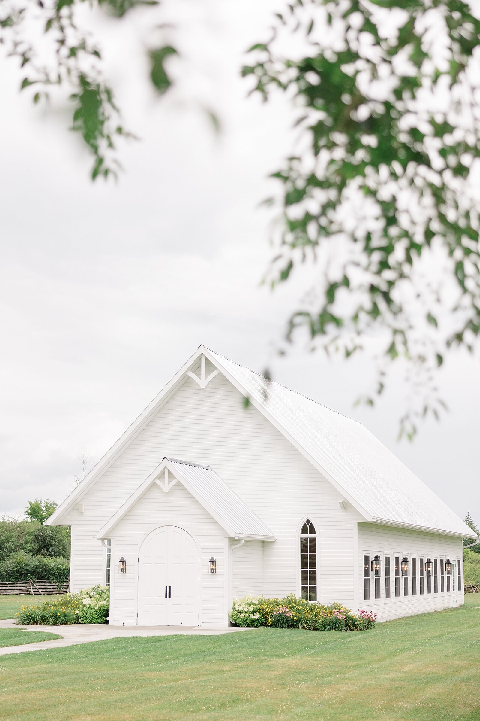 All white barn wedding venue in Ottawa