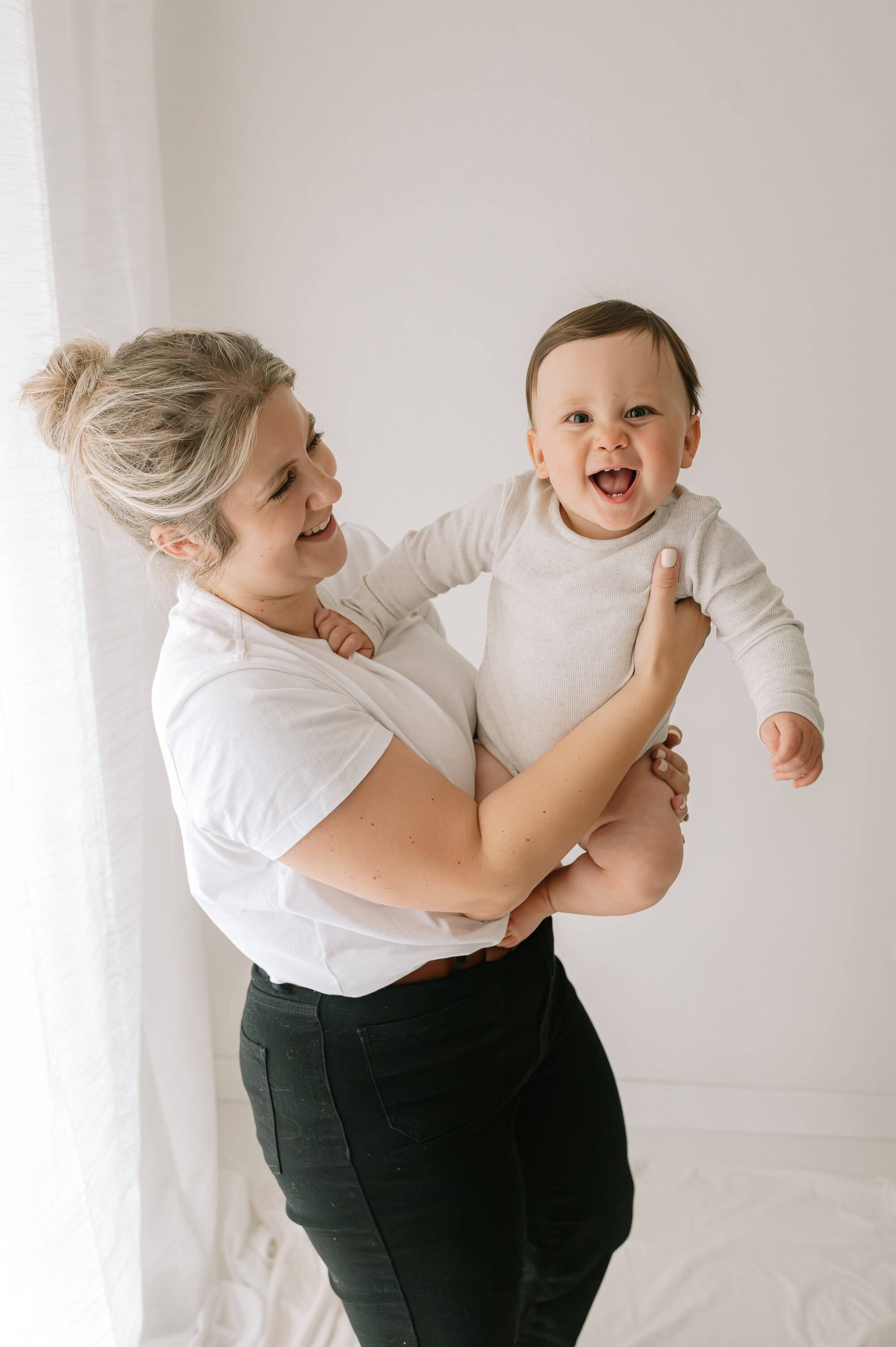 Mum with her first born baby boy at York photography studio