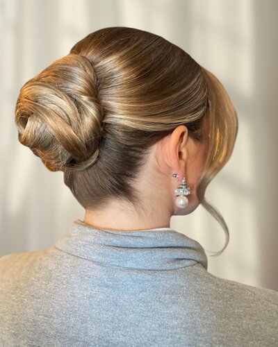 Blonde classic updo hairstyle