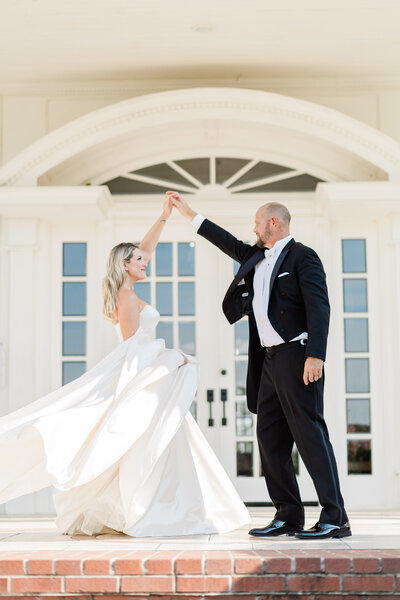 bride waiting on groom to turn around