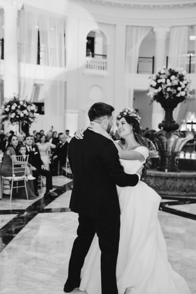couple dancing at wedding designed by brooklyn wedding planner