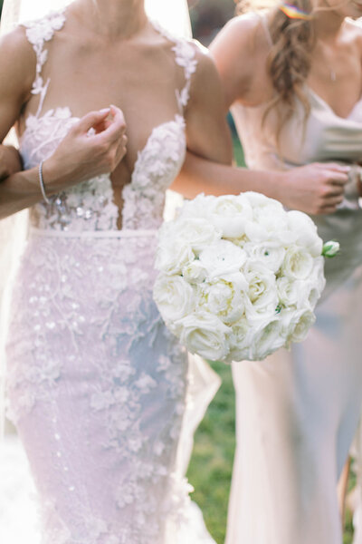 bridesmaids stand for luxury wedding ceremony at montage deer valley utah
