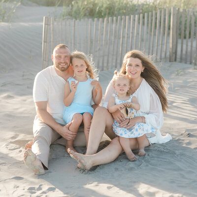 Six cousins on the beach at Kiawah Island SC