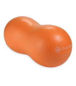 bright orange yoga ball in the shape of a peanut