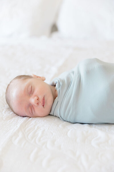 light and airy newborn close up 