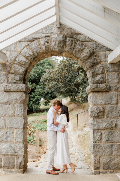 bride holding groom