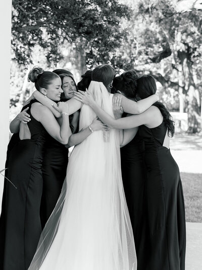 bride and groom smiling