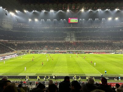 AC MIlan football match at San Siro Stadium in Milan, Italy