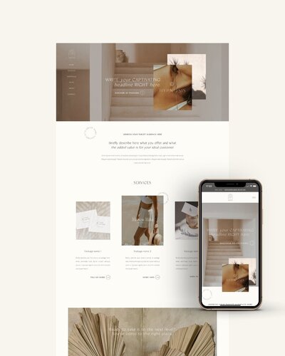 Minimalistische Showit website template