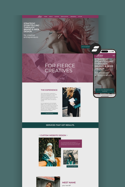 Edgy, high-end website template built for creatives who want a powerful, fearless brand presence online.