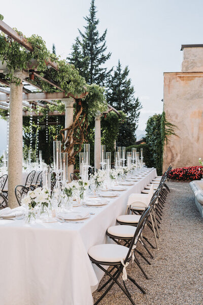 wedding reception table with candles