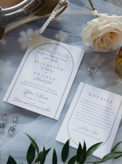 Bridal portraits on balcony overlooking the water