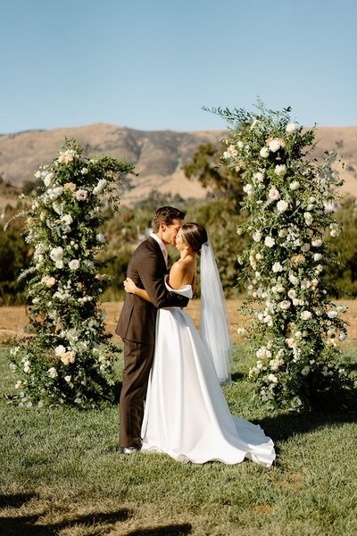 bride and groom photo after wedding ceremony planned by san luis obispo wedding planner