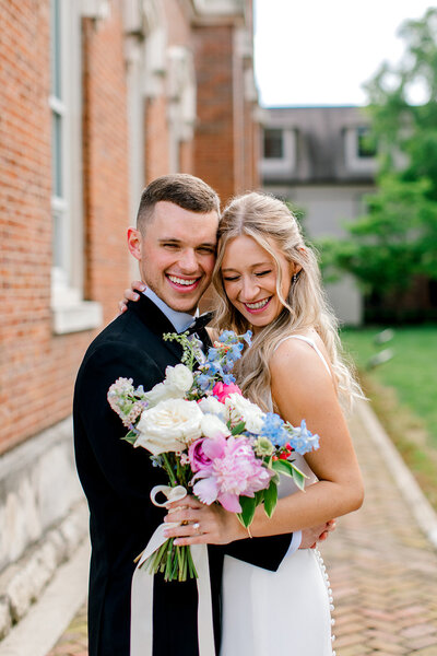 Bride and groom dancing