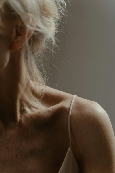 Woman alone stressed 