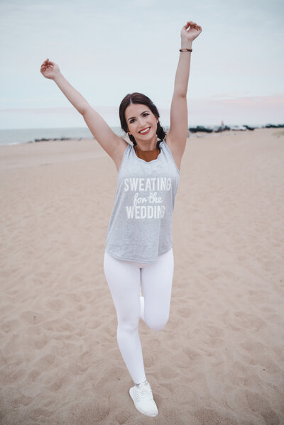 Stephanie Thomas Fitness Wearing Sweating for the Wedding Shirt