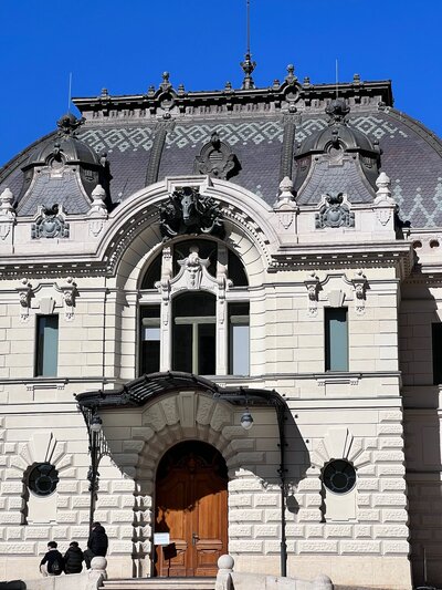Photo of European Building with Blue Sky