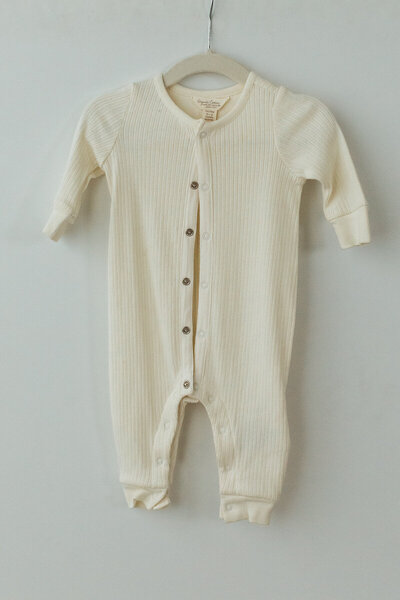 white ribbed pjs for babies