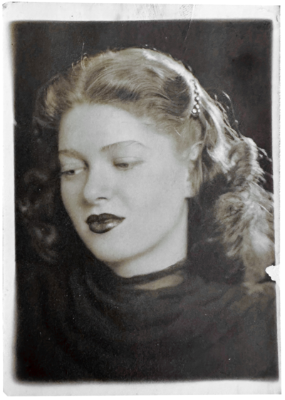 Black and white portrait of Amy's grandmother