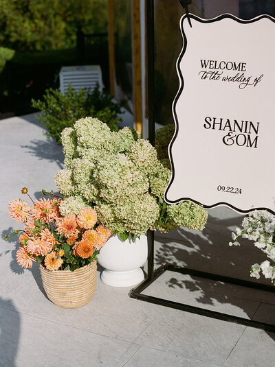 Café-Inspired Wedding Welcome Sign | Castle Hill Inn, Newport RI

