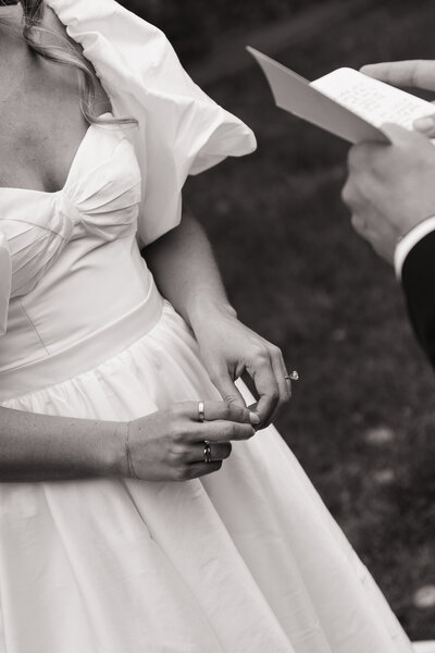 bride and groom share private vows before ceremony