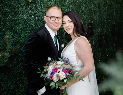 Flores & Pine wedding with a jewel-toned colour palette of emerald, violet and magenta