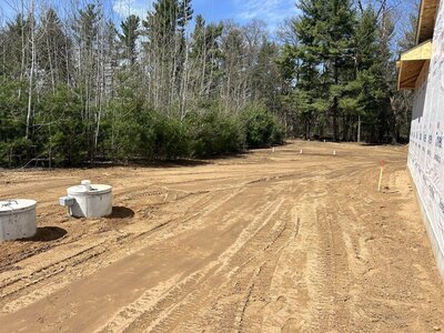 Septic field next to a new home