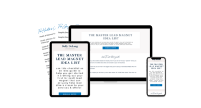 The Master Lead Magnet Idea List by Dolly DeLong Education A Free Download