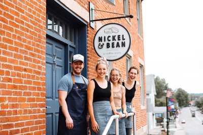 people standing beside a cafe in Ohio