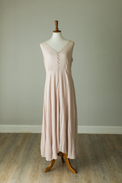 H&M dress in blush with buttons up front