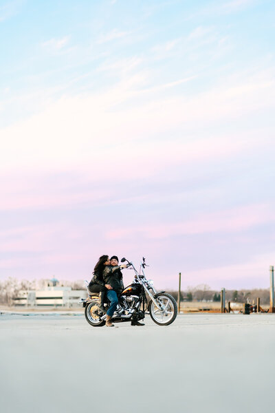 sunset engagement session