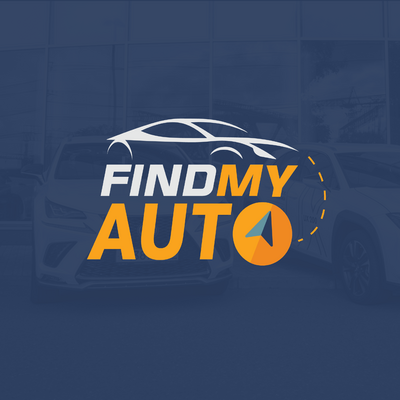 Modern branding for an auto locator service, including a sleek logo and bold colors that emphasize reliability and expertise in vehicle searches.