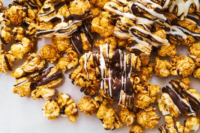 Chocolate-drizzled popcorn for events