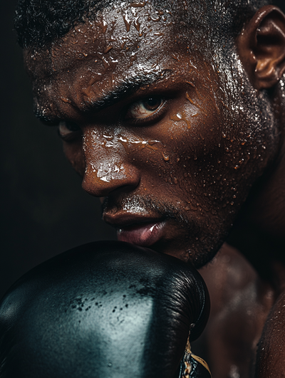 Man sweating while boxing at Aspria, showcasing high-intensity fitness, featured in Muse Studio’s branding and content strategy for the wellness brand.