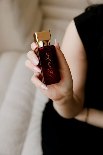 Hand engraved perfume bottle from NYC calligrapher